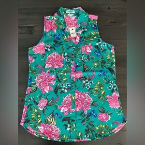 EXPRESS Floral Slim Sleeveless Portofino Top size S